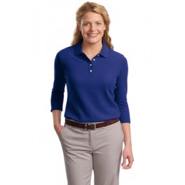 L801 Ladies 3/4 Sleeve Pique Polo